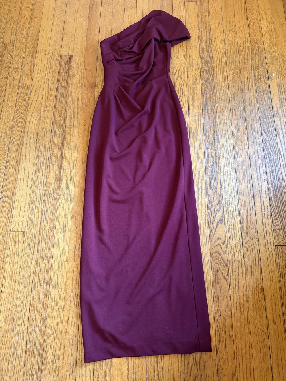 DB Studio Dress Womens 0 Red One Shoulder Sheath Gown Formal Evening Wedding